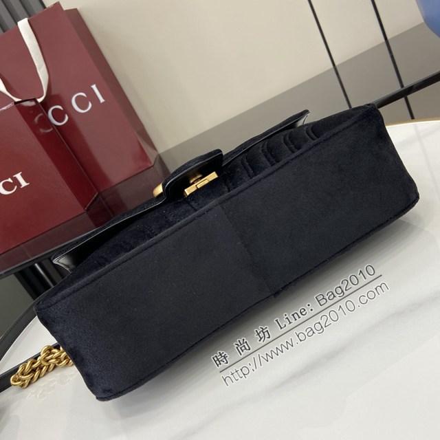 Gucci專櫃古馳最新款Marmont系列絎縫迷你手袋鏈條肩背包 jh2790型號：443497